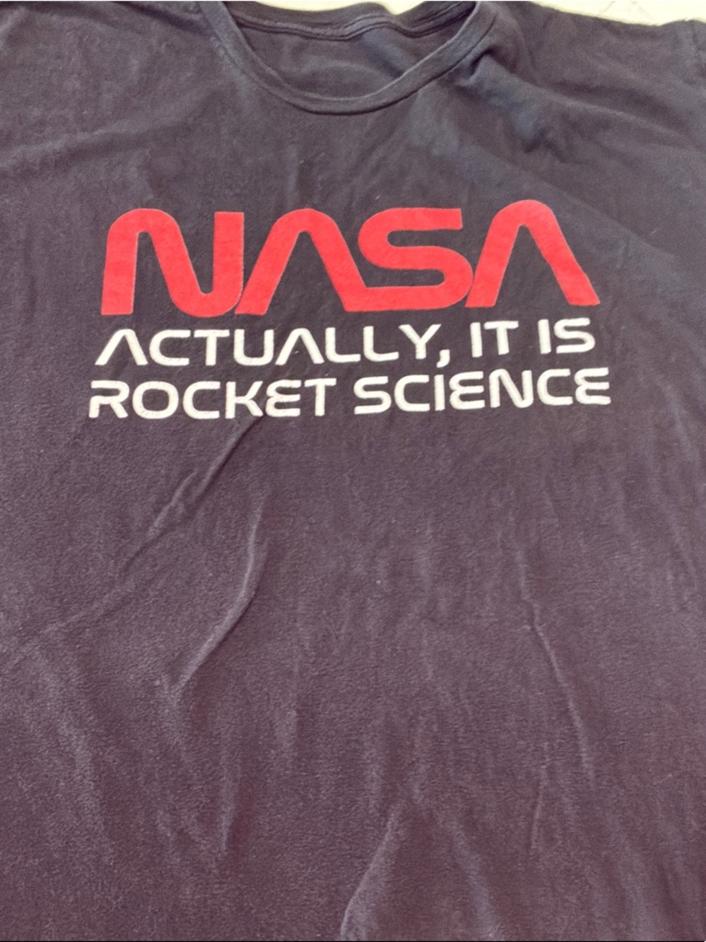 NASA Graphic Tee 2XL Cotton Black with Red & White Logo Comfy Shirt